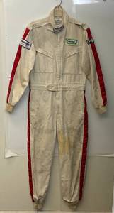 lot 178 image: Vintage SFI Manufacture Certified Race Worn Fire Proof Suit Size Med. (Complete With Official Stains)