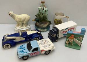 lot 183 image: Misc. Vintage Jim Beam Collectible Decanters & More (EMPTY)