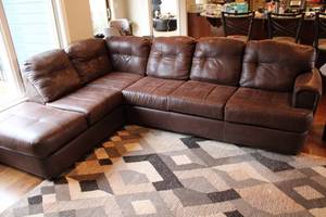 lot A-9 image: Sectional Brown Sofa - Comfortable and Spacious