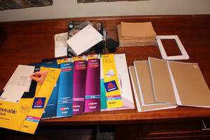 lot 30 image: Assortment of Avery Labels, HP Photo Paper, and Notebooks - Crafting Supplies