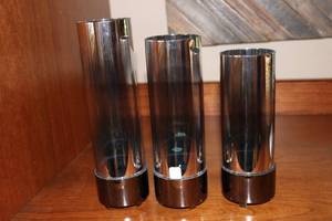 lot 36 image: Set of 3 PartyLite Chrome Candle Holders - Elegant Design