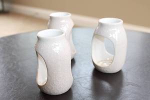 lot 55 image: Set of 3 Vintage Candle Holders - Elegant Design