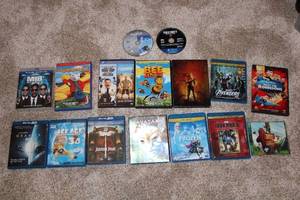 lot E-98 image: Large Collection of 20 DVDs and Blu-Rays Including Disney and Action Movies