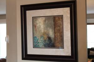 lot 108 image: Framed Contemporary Artwork - Abstract Floral Design