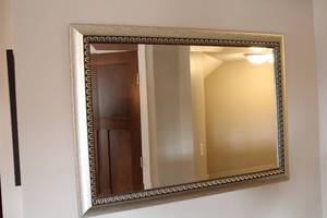 lot 111 image: Large Decorative Wall Mirror with Elegant Frame