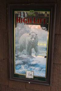 lot W-132 image: Framed High Life Bear Artwork by Zoellick - Vintage Miller Advertising
