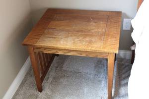 lot 180 image: Used Oak Side Table with Slatted Design