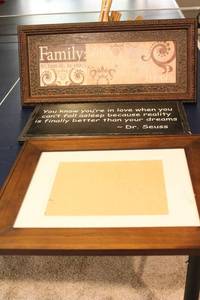 lot 195 image: Set of 3 Framed Quotes and Art Pieces - Dr. Seuss & Family