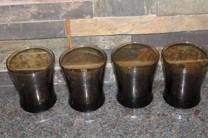lot 207 image: Set of 4 Vintage Black Glass Tumblers