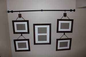 lot 219 image: Set of 4 Wall-Mounted Framed Picture Holders with Hanging Rod