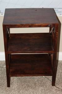 lot 269 image: Wooden Nightstand with Two Shelves - Dark Finish