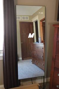 lot A-290 image: Modern Smart Wall Mirror with Bluetooth and LED Features