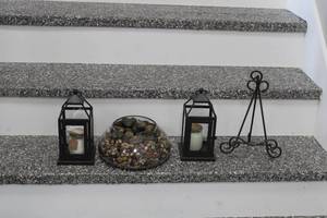lot 306 image: Decorative Candle Holders and Pebble Centerpiece with Metal Stand