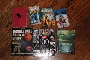 lot 339 image: Lot of 7 Books including Fiction, History, and Sports