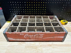 Vintage Coca Cola Red Wooden Divided Crate
