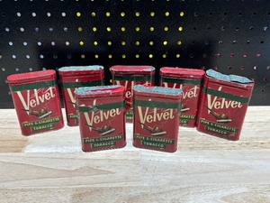 Vintage Velvet Pipe & Cigarette Tobacco Tins