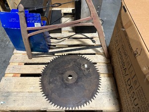 Vtg 22 Buzz Saw Blade and Bow Saw