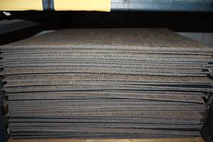lot 19 image: Made in USA 100% Nylon Brown Plaid Tones Carpet Tiles