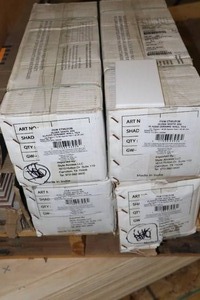 lot 26 image: (4) Carrollton White Gloss Glazed Ceramic Wall Tile
