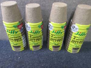 lot 30 image: 4- Jiffy 12 pks 3 inch Seed Startin...