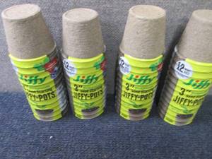 lot 31 image: 4- Jiffy 12 pks 3 inch Seed Startin...