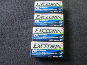 lot 125 image: 4- 100ct Excedrin PM Headache...
