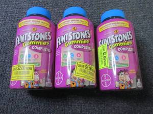 lot 156 image: 3- 180 ct Flinstones Gummies Comple...