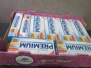 lot 237 image: Flat of Premium Saltine Crackers...