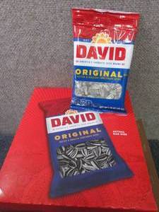 lot 238 image: 24- 1.75 oz David Original Salted &...