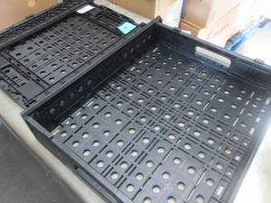 lot 244 image: 2 Folding Plastic Crates 24x19.5x5 ...