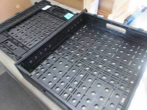 lot 245 image: 2 Folding Plastic Crates 24x19.5x5 ...