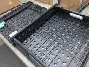 lot 344 image: 2 Folding Plastic Crates 24x19.5x5 ...