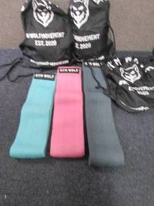 lot 464 image: 3 Sets Gym Wolf Resistance Bands...
