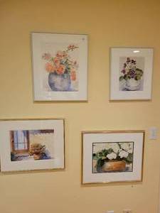 lot 39 image: A quantity of 4 Floral Watercolor Paintings by Betty A. Wiens.