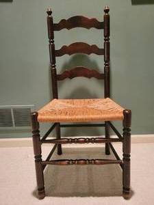 lot 78 image: Antique Ladder Back and Rush Seat Chair.