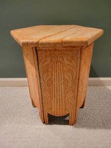 lot 79 image: A very old Art Nouveau  Moorish 6 sided Table.