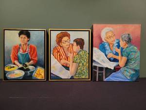lot 83 image: Three Oil Paintings on Canvas by Betty A. Wiens.