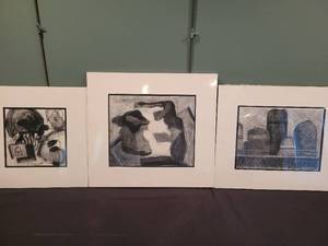lot 87 image: 3 Original Artworks. Charcoal on Paper.