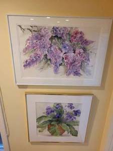 lot 124 image: 2 Floral Watercolor Paintings by Betty A. Wiens.