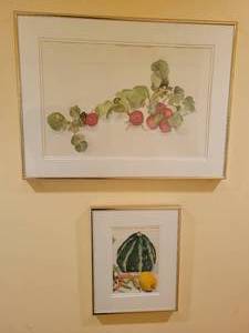 lot 132 image: Two Still Life Watercolor Paintings.
