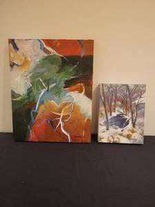 lot 139 image: Two Oil Paintings on Canvas by Betty A. Wiens.
