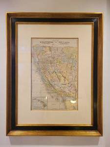 lot 143 image: Circa 1903 Framed Map of California, Nevada and Hawaiian Islands by Mast, Crowell & Kirkpatrick.