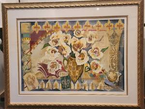 lot 146 image: Liz Jardine Serigraph Artist Proof. Fleur De Lis and Flowers.