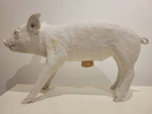 lot 150 image: Areaware  Reality Harry Allen Bank in the Form of a Pig Area Ware White.
