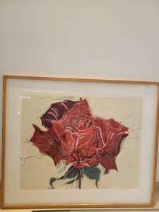 lot 32 image: Sally Anderson Rose Hand Signed Original Lithograph. 91 of 100 made.
