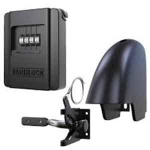 lot 7 image: Lot of  YARDLOCK Keyless Gate Lock Kit, Black  Customer Returns See Pictures