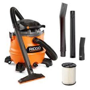 lot 16 image: RIDGID 16 Gallon 6.5 Peak HP NXT Shop Vac Wet Dry Vacuum with Detachable Blower, Filter, Locking Hose and Accessories Customer Returns See Pictures