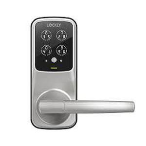 lot 18 image: Lockly Model-S Satin Nickel Latch Smart Lock with Hack-proof Touchscreen Keypad, Temporary Access, Free App, AlexaHey Google Customer Returns See Pictures