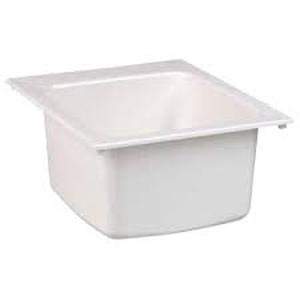 lot 34 image: MUSTEE 17 in. x 20 in. Fiberglass Self-Rimming Utility Sink in White  Customer Returns See Pictures