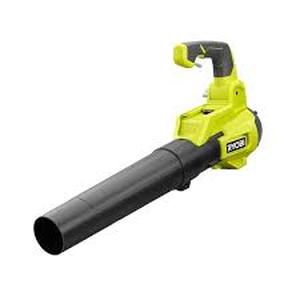 lot 42 image: RYOBI ONE 18V 90 MPH 250 CFM Cordless Battery Leaf BlowerSweeper with 2.0 Ah Battery and Charger  Customer Returns See Pictures